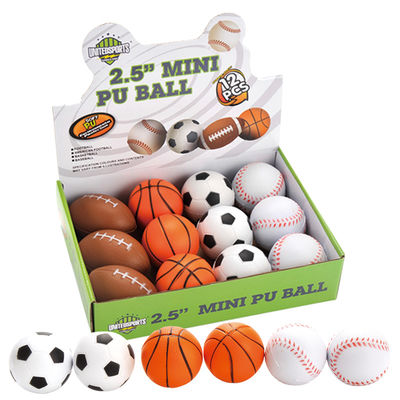 Juguete de encargo del baloncesto de la PU de Logo Printed de la bola de la tensión del fútbol de los niños y de los adultos