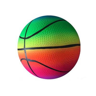 respetuoso del medio ambiente inodoro impermeable de la bola de los deportes del niño del diseño del arco iris de los 45cm